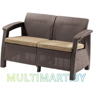 Садовый диван Keter Corfu Love Seat (коричневый)